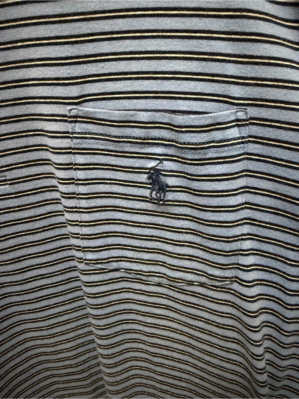 Polo by Ralph Lauren Light Blue and Navy Striped Men's Polo